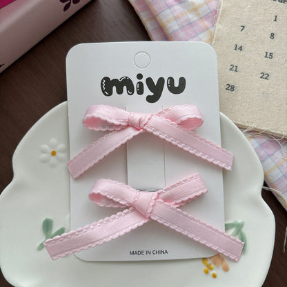 MyKids-USA® Collection of 2 Cute Plain Butterfly-bows Pattern Hair Clips