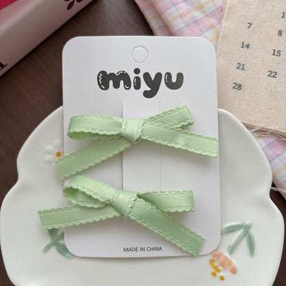 MyKids-USA® Collection of 2 Cute Plain Butterfly-bows Pattern Hair Clips