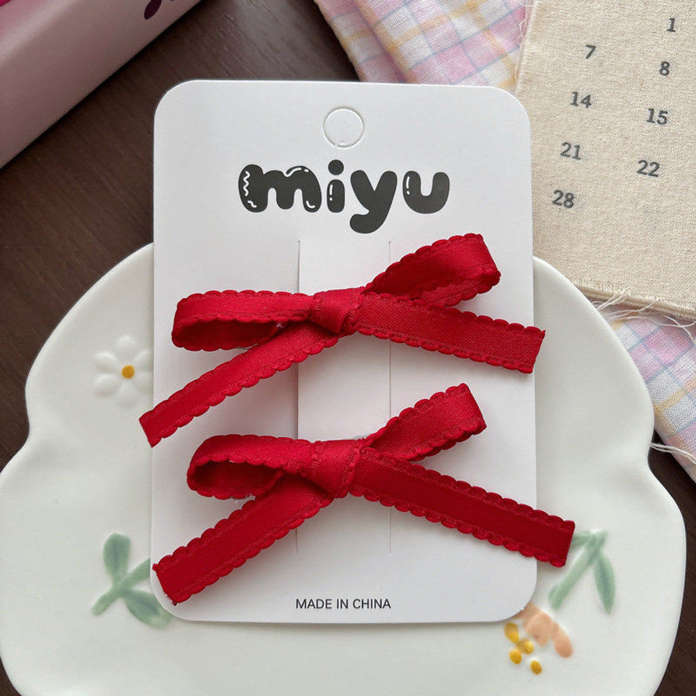 MyKids-USA® Collection of 2 Cute Plain Butterfly-bows Pattern Hair Clips