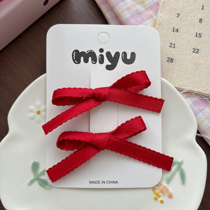MyKids-USA® Collection of 2 Cute Plain Butterfly-bows Pattern Hair Clips