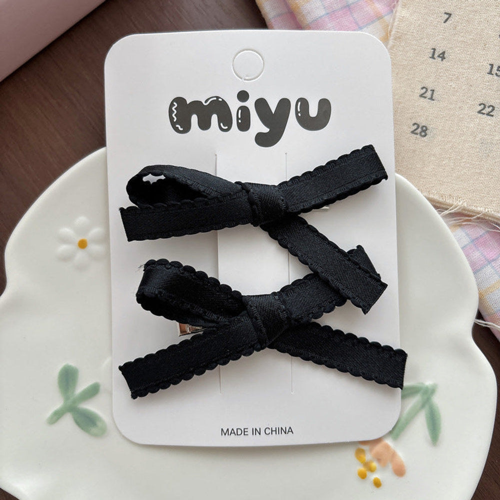 MyKids-USA® Collection of 2 Cute Plain Butterfly-bows Pattern Hair Clips