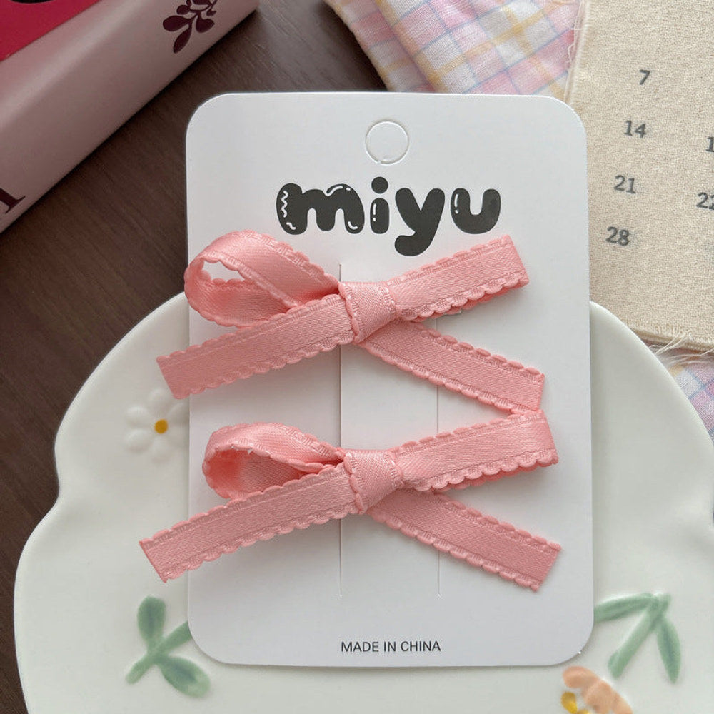 MyKids-USA® Collection of 2 Cute Plain Butterfly-bows Pattern Hair Clips