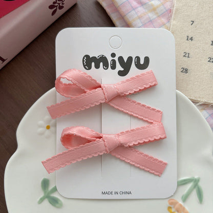 MyKids-USA® Collection of 2 Cute Plain Butterfly-bows Pattern Hair Clips
