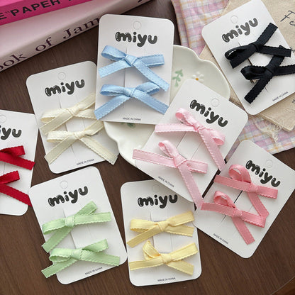MyKids-USA® Collection of 2 Cute Plain Butterfly-bows Pattern Hair Clips