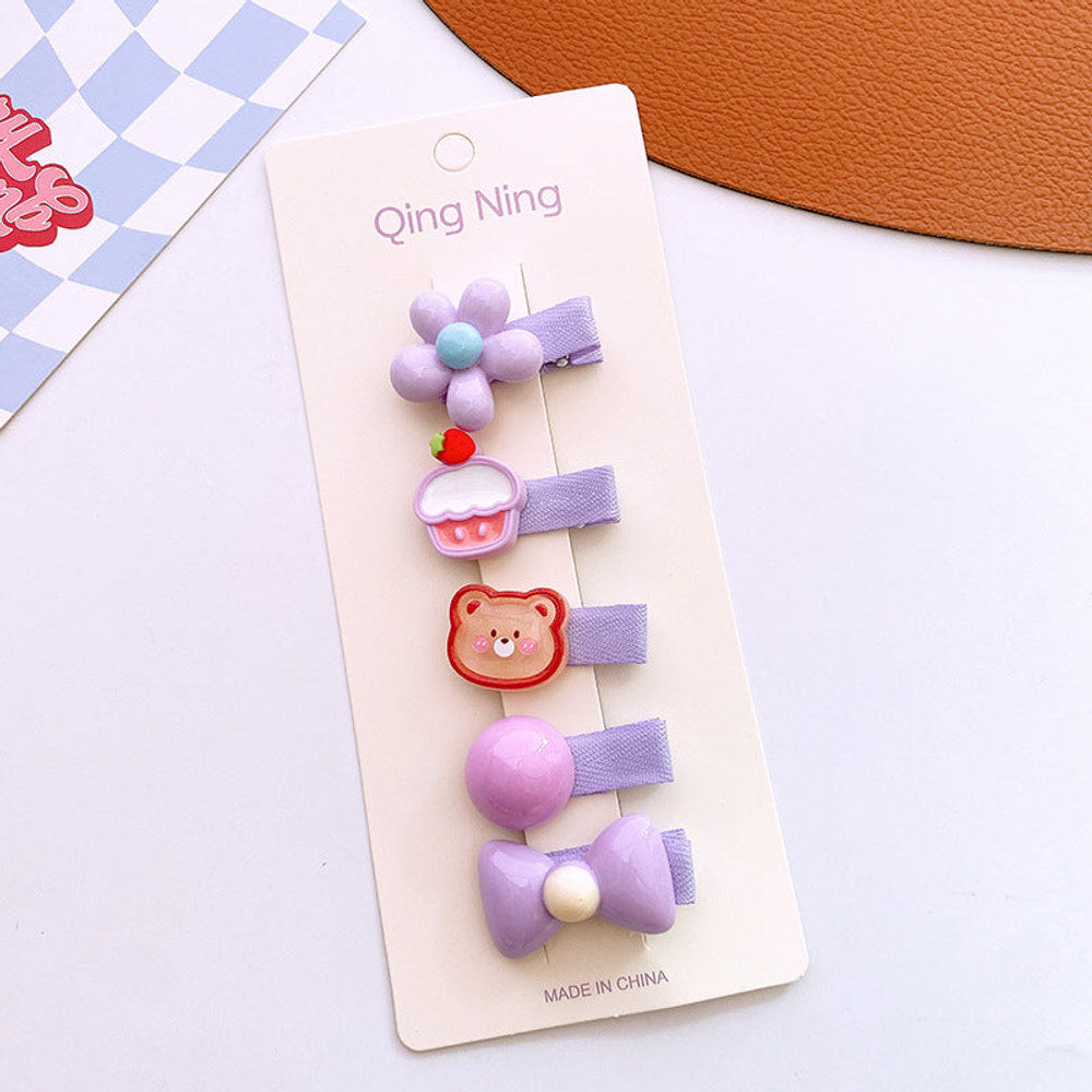 MyKids-USA® Collection of 5 Cute Resin Hair Clips