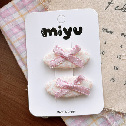 MyKids-USA® Collection of 2 Cute Pink Pattern Hair Clips