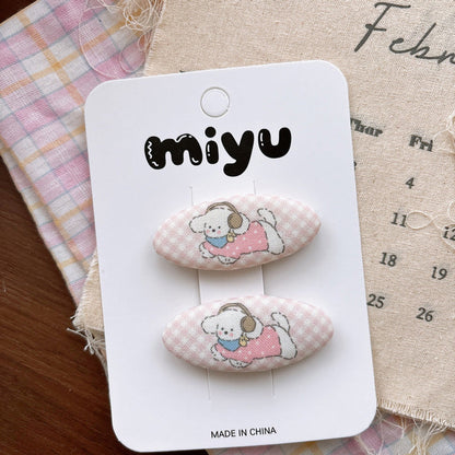 MyKids-USA® Collection of 2 Cute Pink Pattern Hair Clips