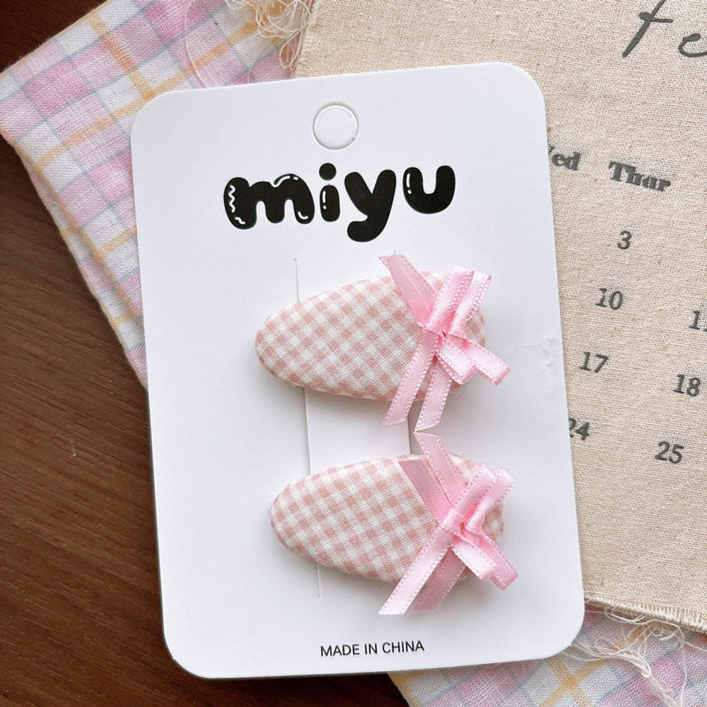 MyKids-USA® Collection of 2 Cute Pink Pattern Hair Clips