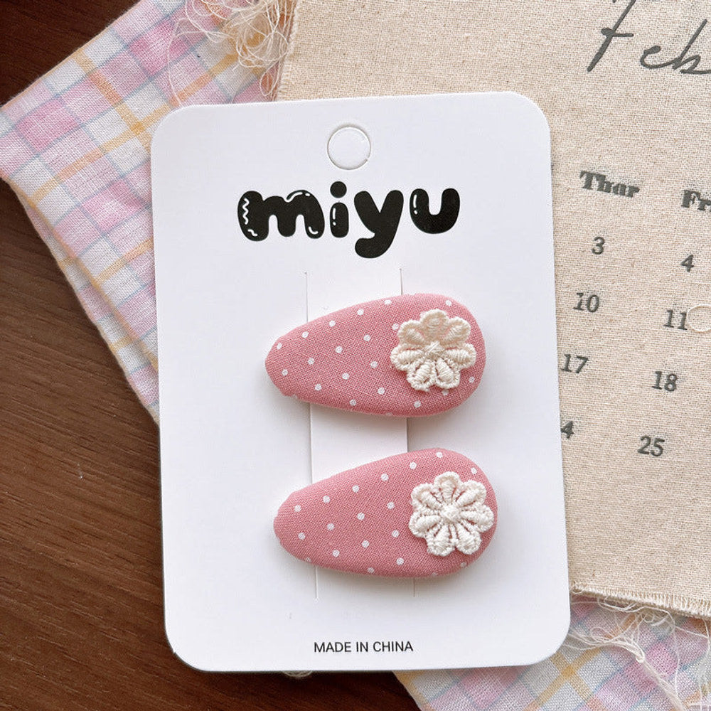 MyKids-USA® Collection of 2 Cute Pink Pattern Hair Clips