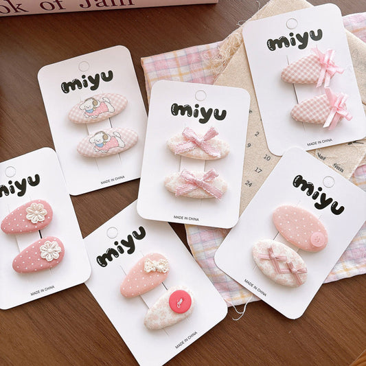 MyKids-USA® Collection of 2 Cute Pink Pattern Hair Clips