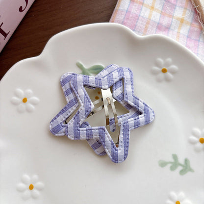 MyKids-USA® Collection of 2 Cute Star Pattern Hair Clips