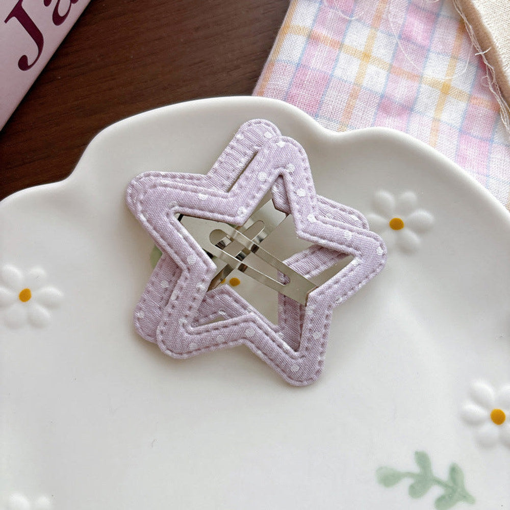 MyKids-USA® Collection of 2 Cute Star Pattern Hair Clips