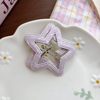 MyKids-USA® Collection of 2 Cute Star Pattern Hair Clips