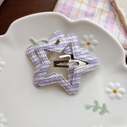 MyKids-USA® Collection of 2 Cute Star Pattern Hair Clips
