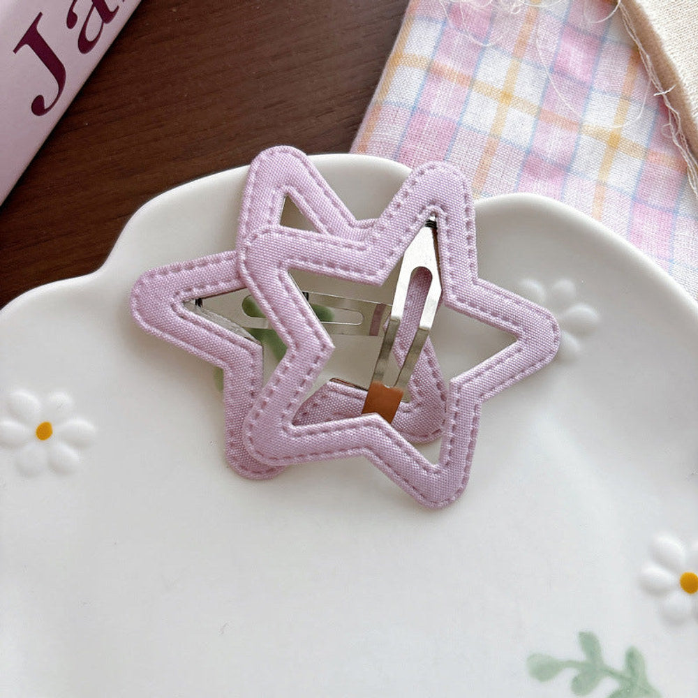 MyKids-USA® Collection of 2 Cute Star Pattern Hair Clips