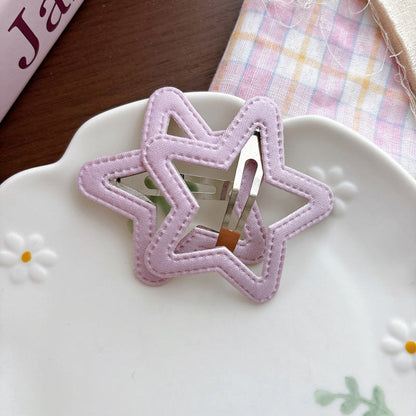 MyKids-USA® Collection of 2 Cute Star Pattern Hair Clips