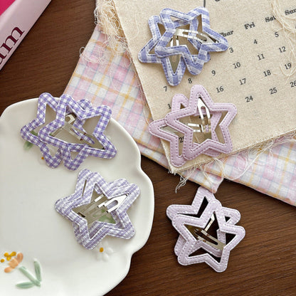 MyKids-USA® Collection of 2 Cute Star Pattern Hair Clips
