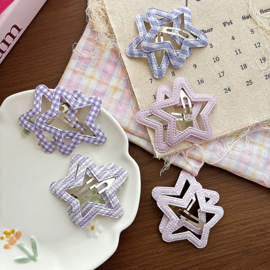 MyKids-USA® Collection of 2 Cute Star Pattern Hair Clips