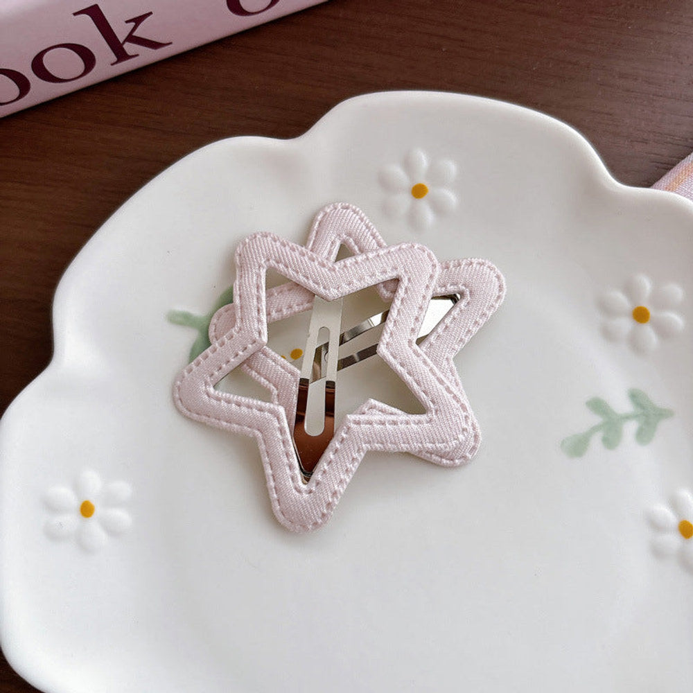 MyKids-USA® Collection of 2 Cute Pink Star Pattern Hair Clips