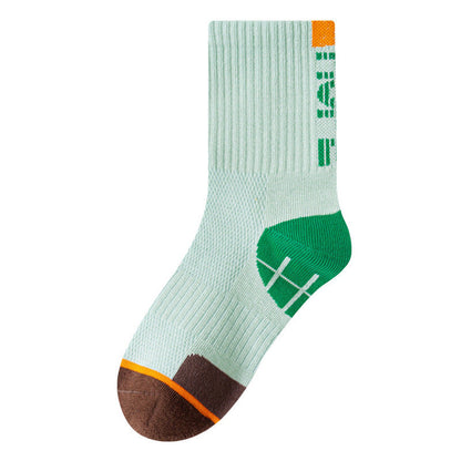MyKids-USA® Kids Boys Breathable Casual Letters and Striped Pattern Socks 5-Pair Set