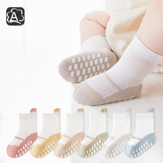 MyKids-USA® Baby Kids Boys and Girls Breathable Color Patchwork Socks