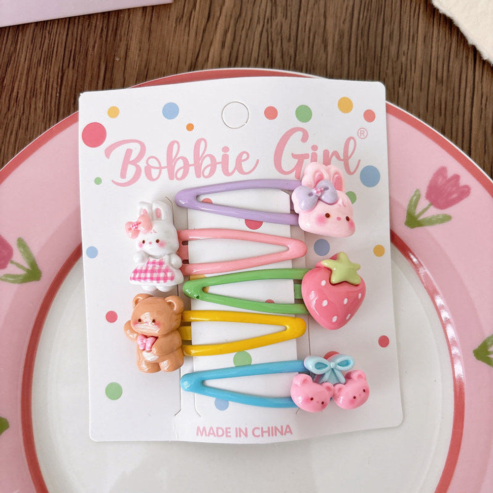 MyKids-USA® Collection of 5 Cute Animals Pattern Hair Clips