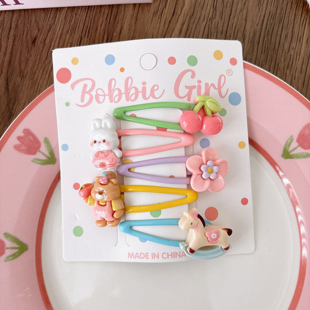 MyKids-USA® Collection of 5 Cute Animals Pattern Hair Clips