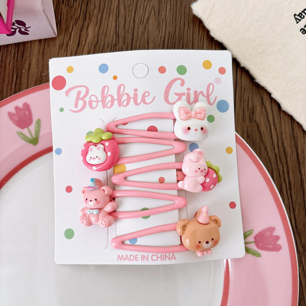 MyKids-USA® Collection of 5 Cute Animals Pattern Hair Clips