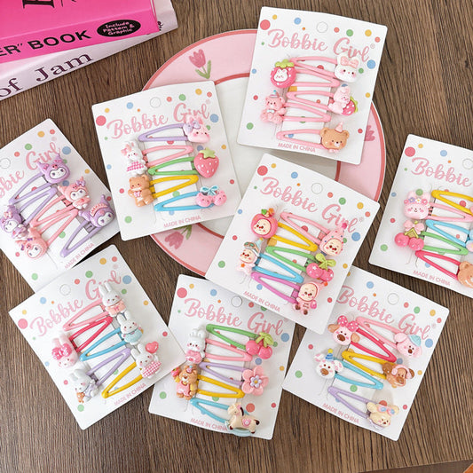 MyKids-USA® Collection of 5 Cute Animals Pattern Hair Clips