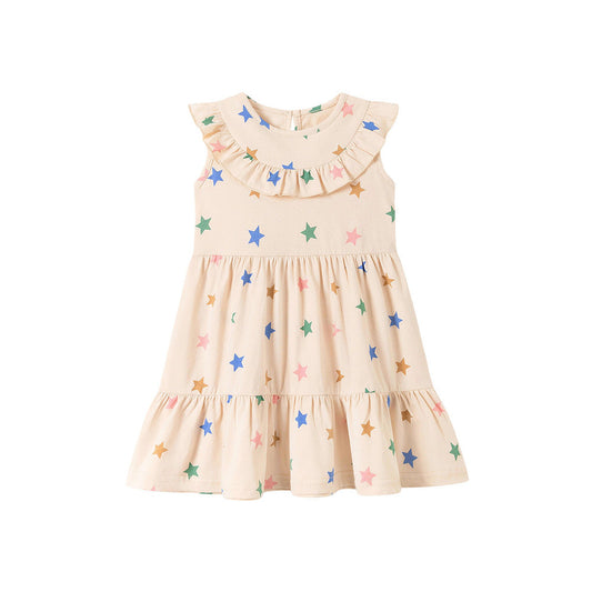 MyKids-USA® Stars Pattern Sleeveless Dress for Stylish Girls