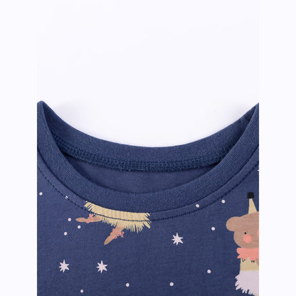 MyKids-USA® Cartoon Pattern Short Sleeves Dress for Stylish Girls
