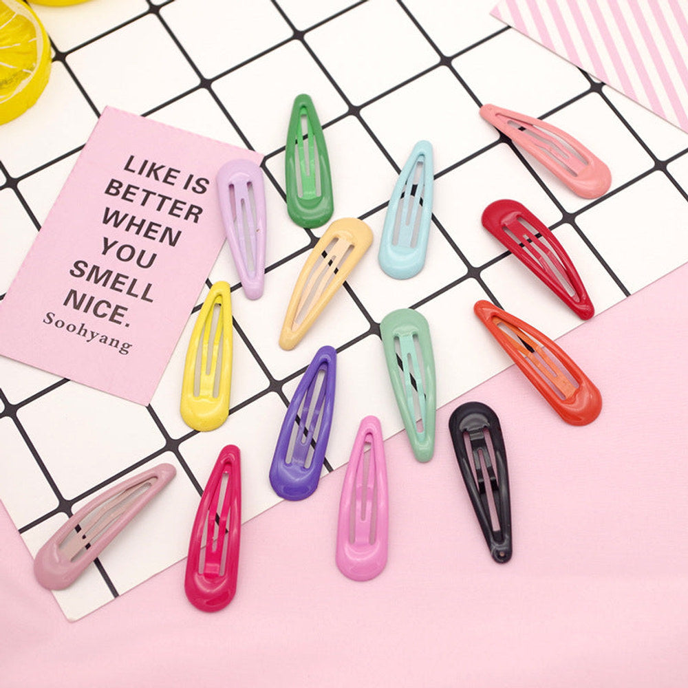 MyKids-USA® Collection of Cute Solid Color Hollow-out Hair Clips