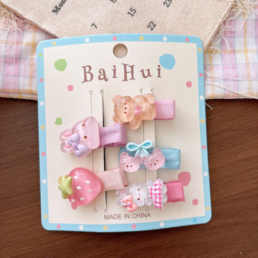 MyKids-USA® Collection of 5 Cute Cartoon Pattern Hair Clips
