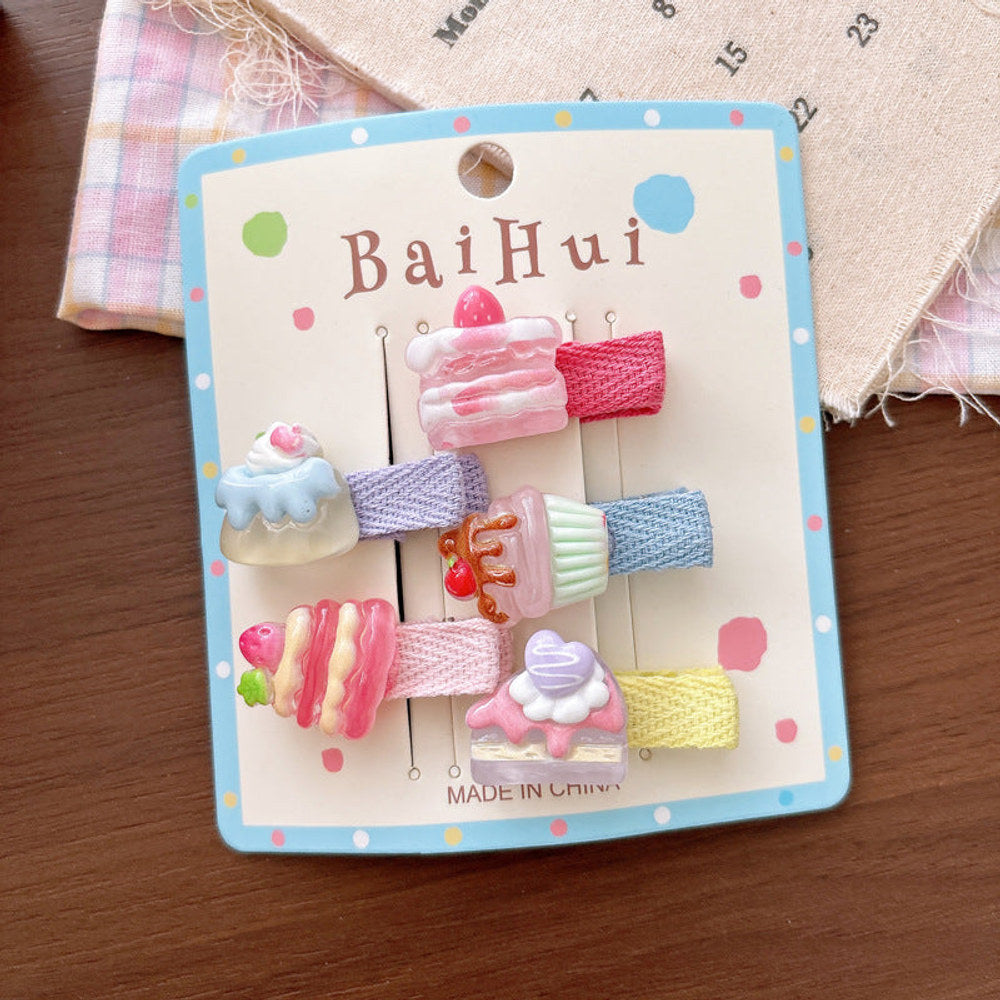 MyKids-USA® Collection of 5 Cute Cartoon Pattern Hair Clips