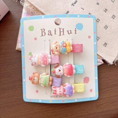 MyKids-USA® Collection of 5 Cute Cartoon Pattern Hair Clips