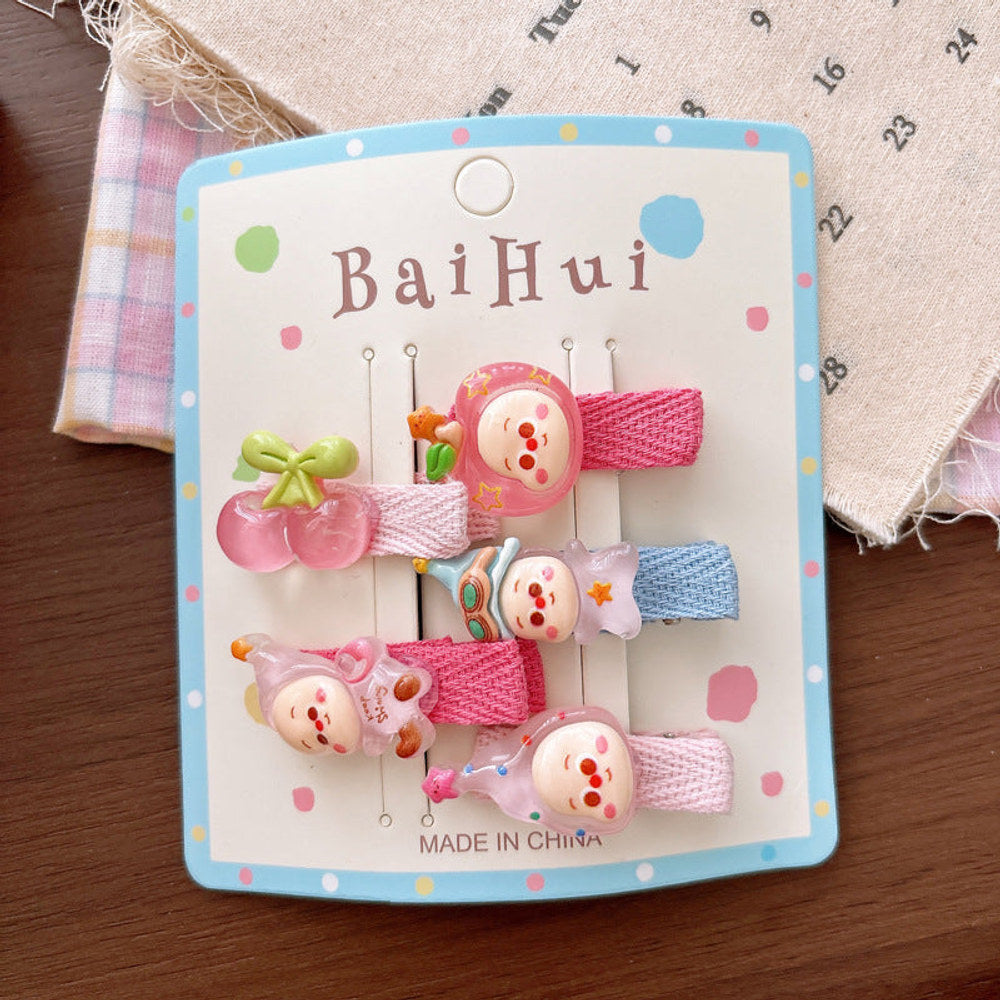 MyKids-USA® Collection of 5 Cute Cartoon Pattern Hair Clips