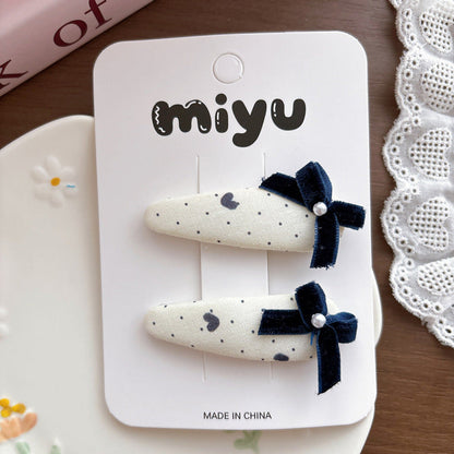 MyKids-USA® Collection of 2 Cute Blue and Cartoon Hair Clips