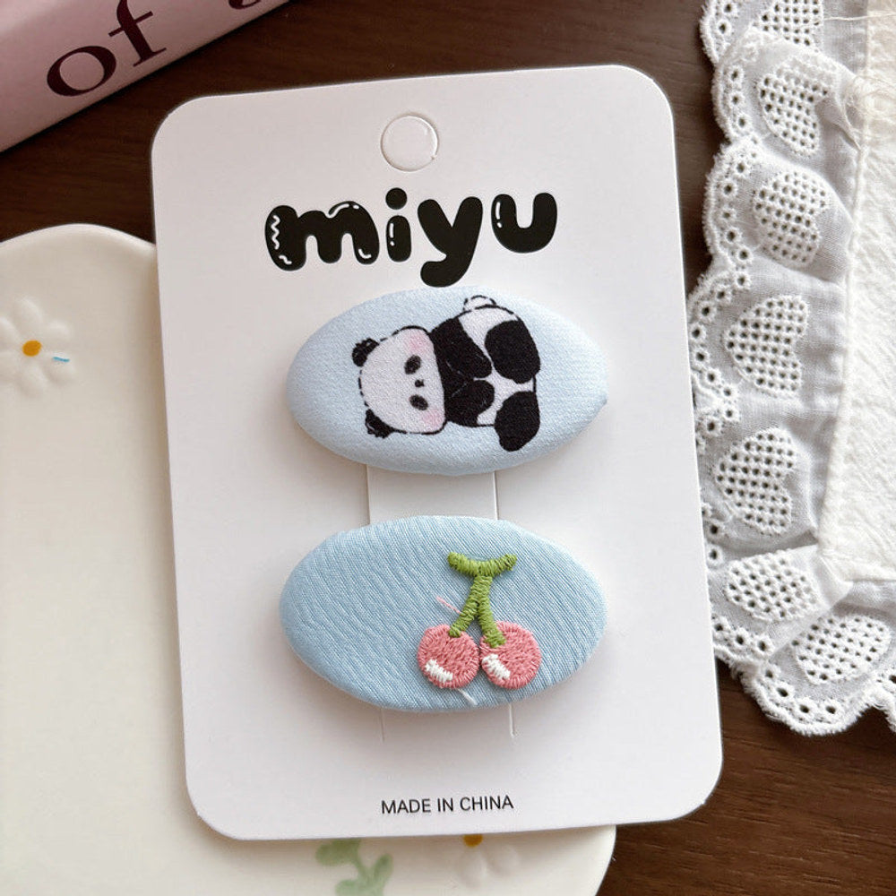 MyKids-USA® Collection of 2 Cute Blue and Cartoon Hair Clips