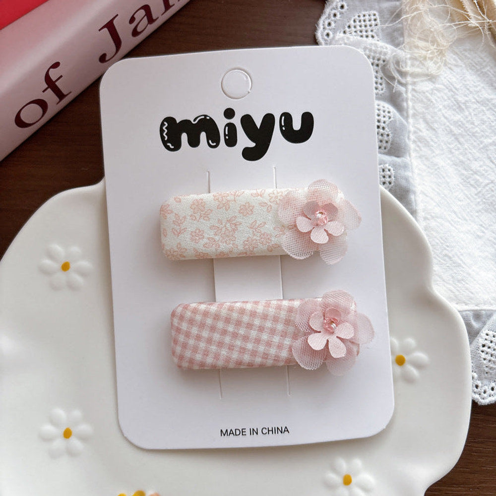 MyKids-USA® Collection of 2 Cute Pink Pattern Hair Clips