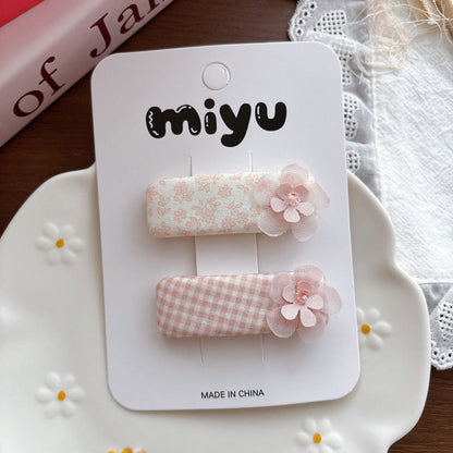 MyKids-USA® Collection of 2 Cute Pink Pattern Hair Clips