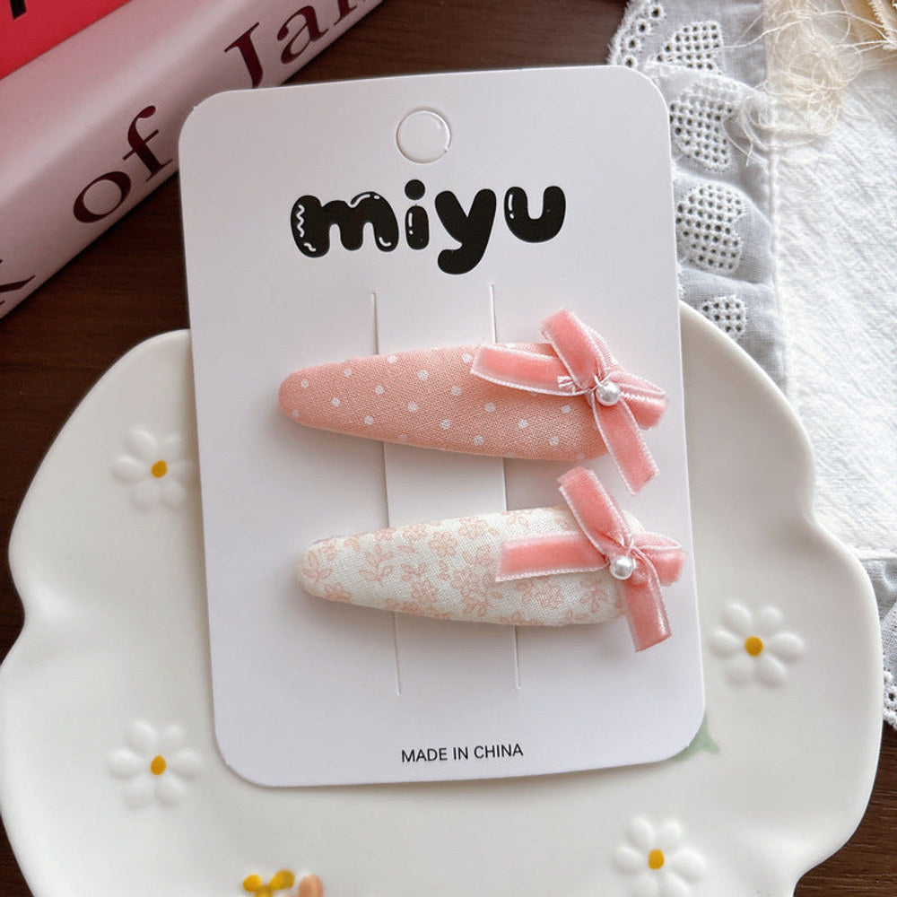 MyKids-USA® Collection of 2 Cute Pink Pattern Hair Clips