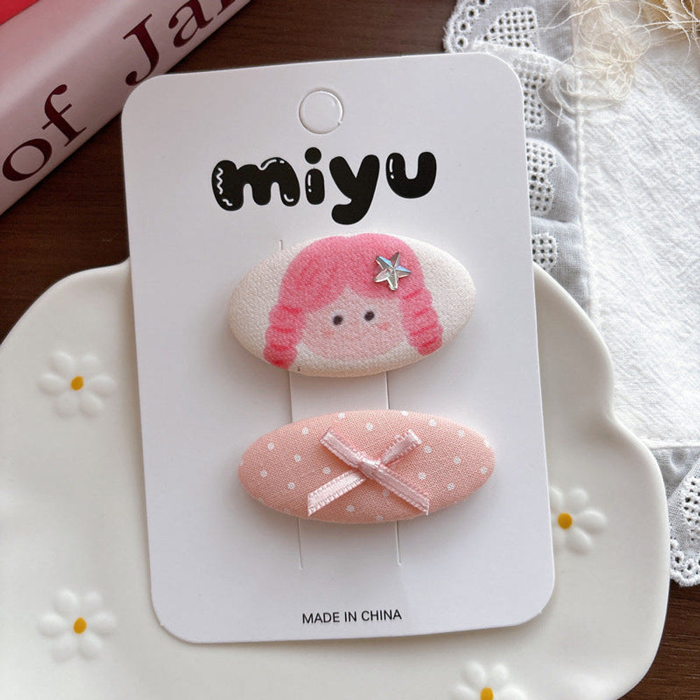 MyKids-USA® Collection of 2 Cute Pink Pattern Hair Clips
