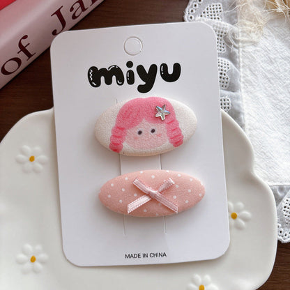MyKids-USA® Collection of 2 Cute Pink Pattern Hair Clips