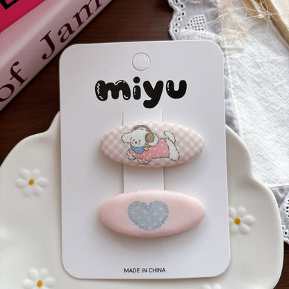 MyKids-USA® Collection of 2 Cute Pink Pattern Hair Clips