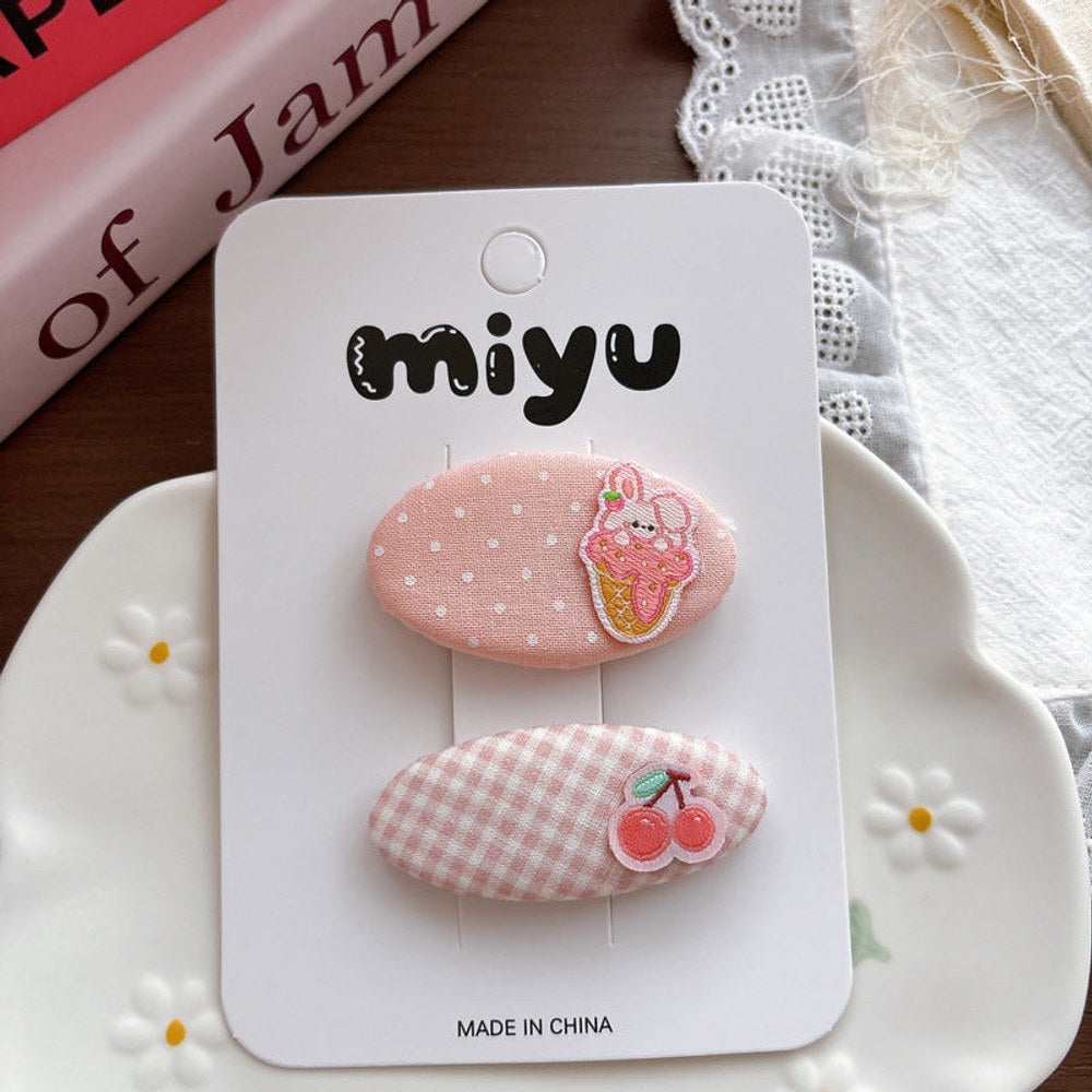 MyKids-USA® Collection of 2 Cute Pink Pattern Hair Clips