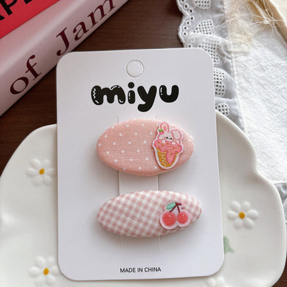 MyKids-USA® Collection of 2 Cute Pink Pattern Hair Clips