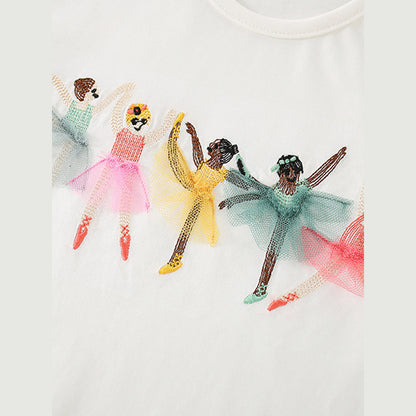 MyKids-USA® Girls’ Princess Cartoon Pattern T-shirt in European and American Style