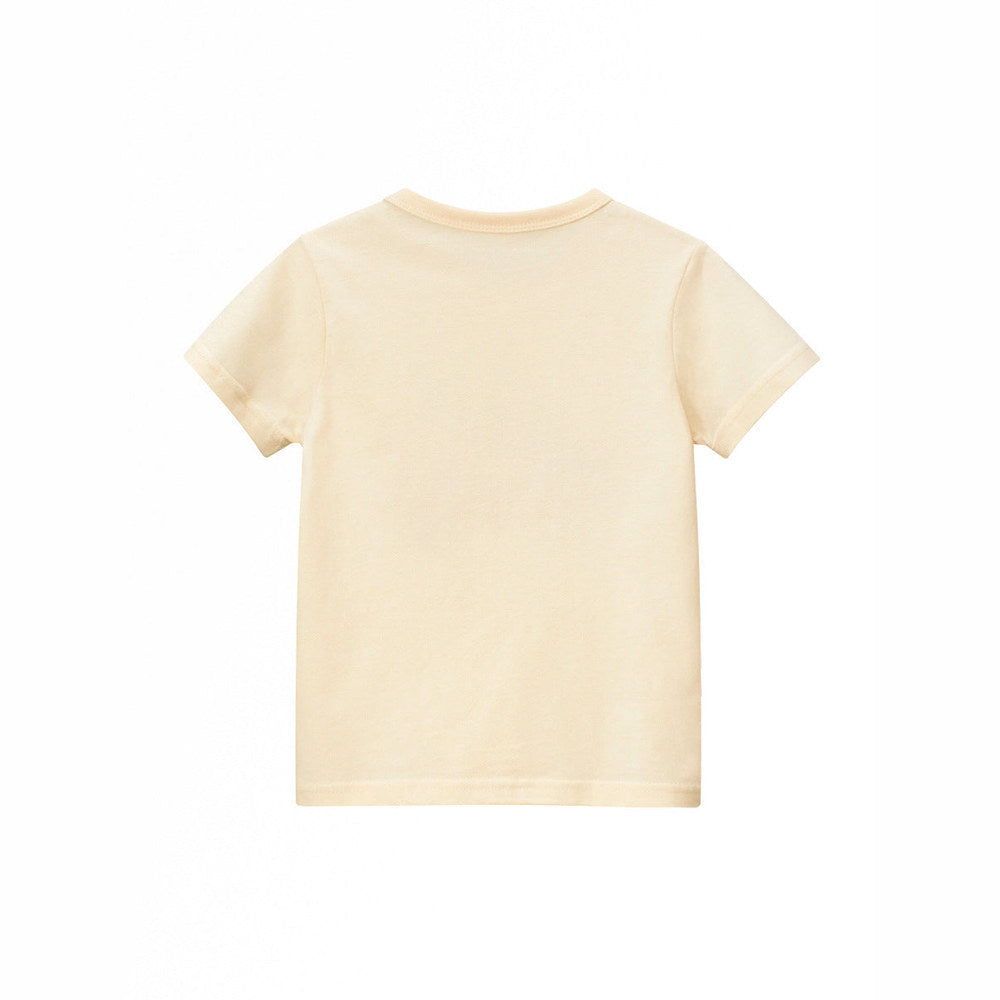 MyKids-USA® Boys’ Letters Pattern Apricot T-shirt in European and American Style