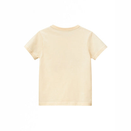 MyKids-USA® Boys’ Letters Pattern Apricot T-shirt in European and American Style