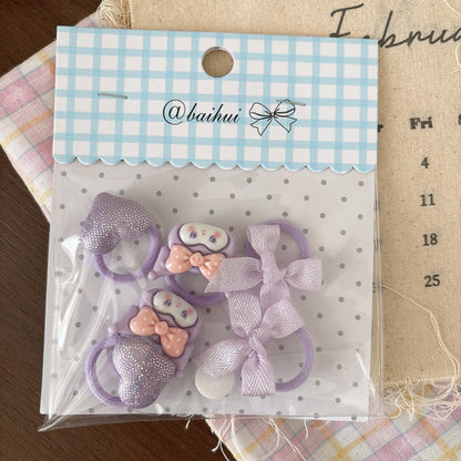 MyKids-USA® Collection of 6 Pieces Cartoon Hair Ties